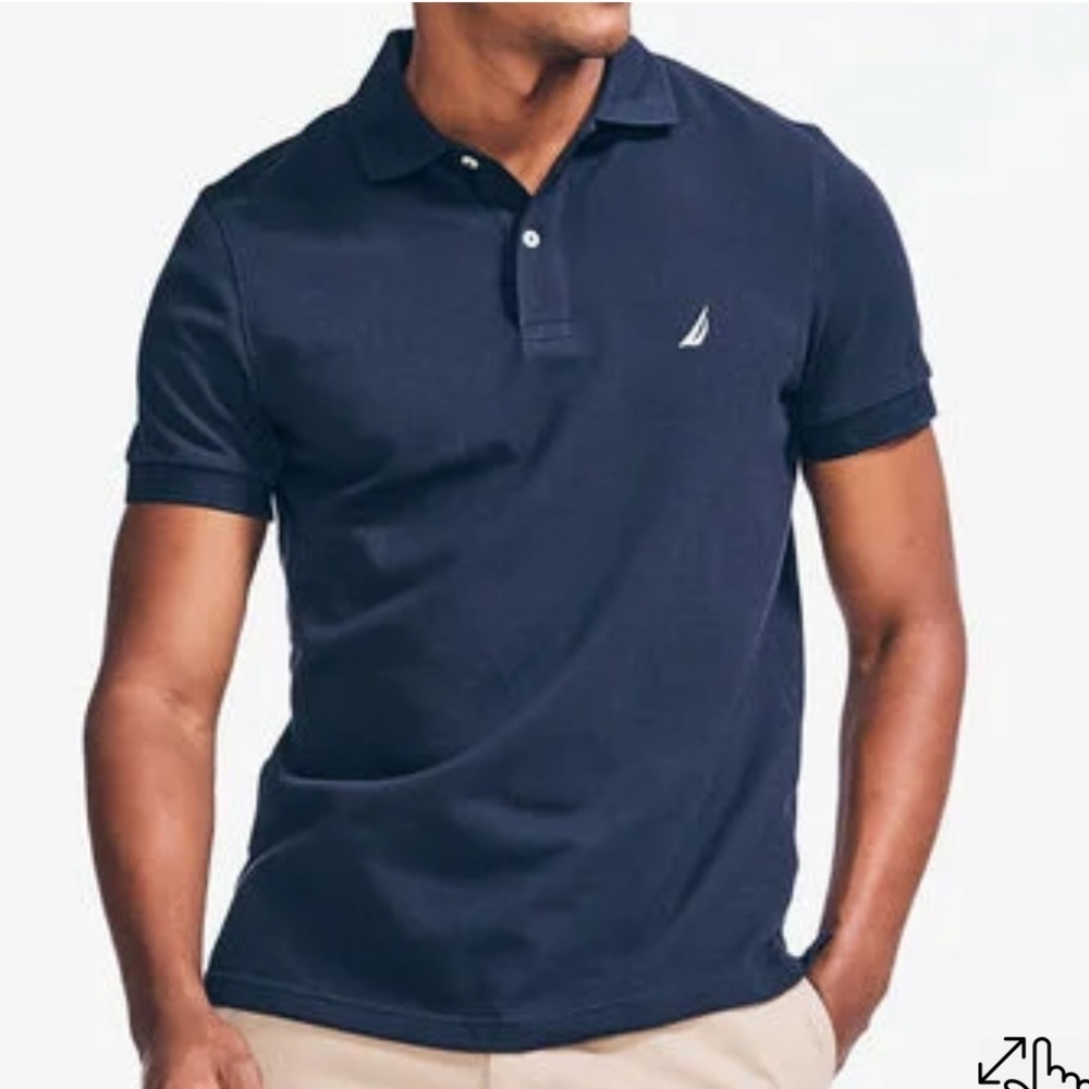 Nautica Anchor Navy Short Sl Slim Fit Deck Polo Shirt